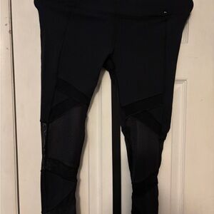 Black Mesh Panel Leggings
